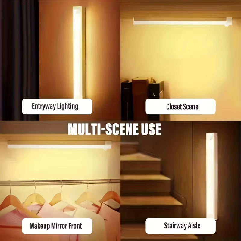 Motion Sensor Light Indoor Wireless LED Night Light Type C Rechargeable Light Cabinet Wardrobe Light Staircase Backlight Kitchen