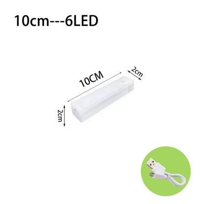 Motion Sensor Light Indoor Wireless LED Night Light Type C Rechargeable Light Cabinet Wardrobe Light Staircase Backlight Kitchen