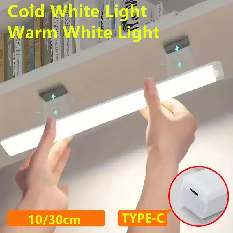 Motion Sensor Light Indoor Wireless LED Night Light Type C Rechargeable Light Cabinet Wardrobe Light Staircase Backlight Kitchen