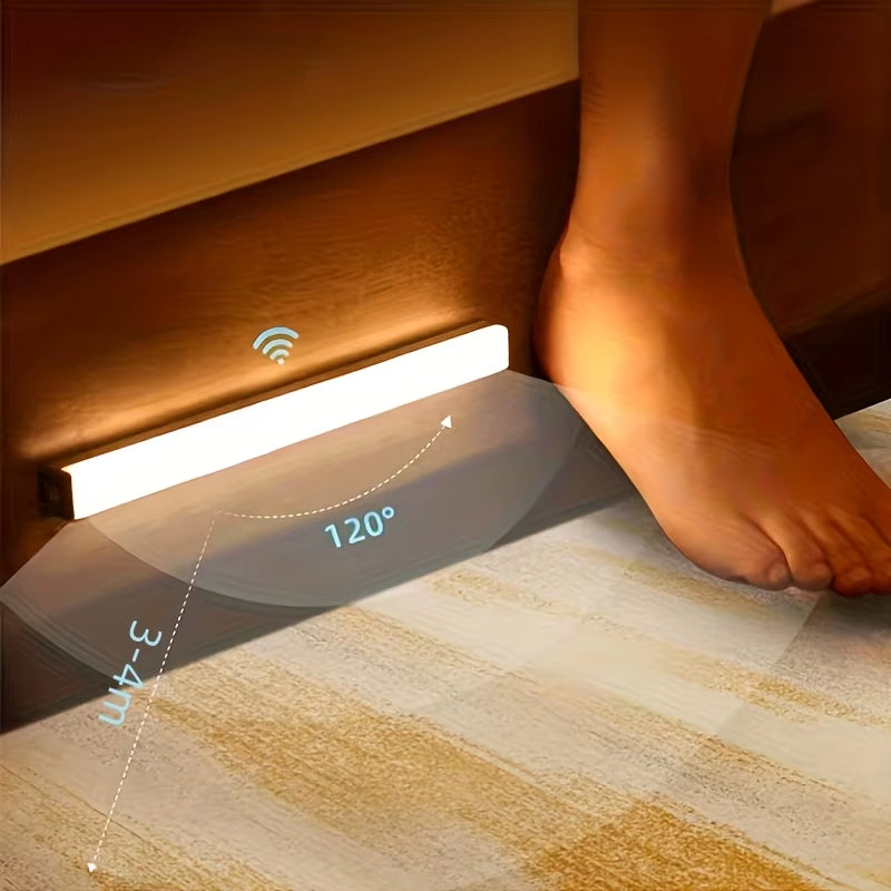 Motion Sensor Light Indoor Wireless LED Night Light Type C Rechargeable Light Cabinet Wardrobe Light Staircase Backlight Kitchen